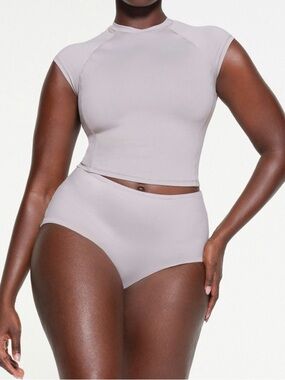SKIMS Signature Swim Boy Short and Crop T Shirt